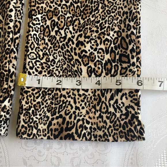 Chico’s Brown Animal Print Leopard Stretchy Waist Leggings Pants Women’s Size XS - Picture 10 of 16